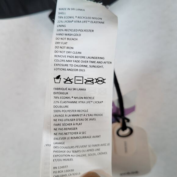 prAna Womens Baja Bound Athletic Bikini Top Swimwear Size Small Black Racerback - Picture 4 of 5